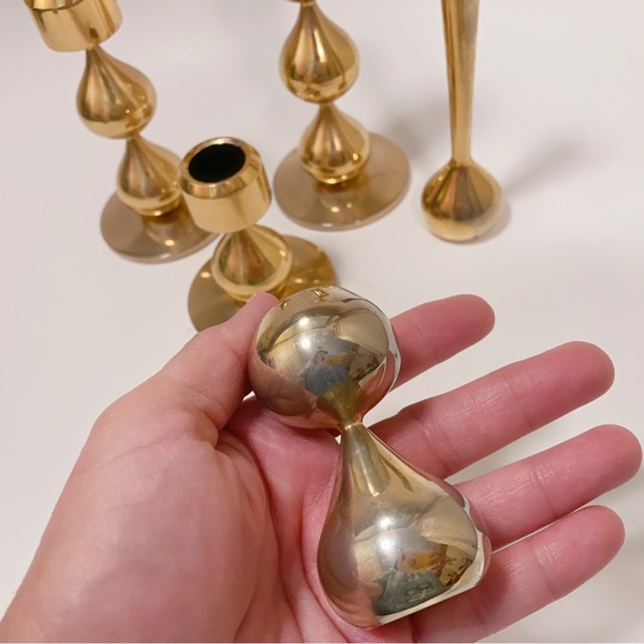 Danish Modern 24-Carat Gold Plated Candlesticks by Hugo Asmussen 1960s Set of 4 - Picture 12 of 12